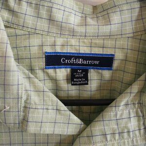Men's M Croft&Barrow green dress shirt